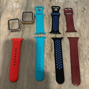 Apple iwatch Watch Bands and face protectors NWOT great lot sz 42” face